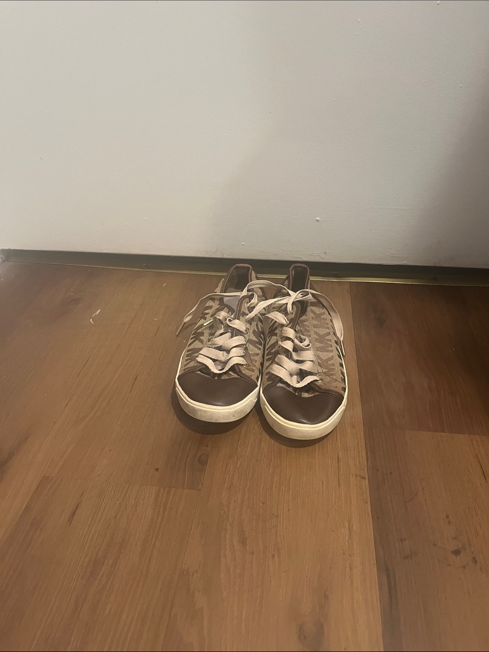 Michael Kors Brown Logo-Print Low-Top Sneakers